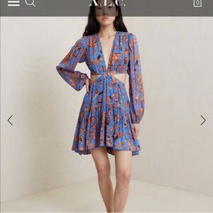A.L.C. Long Sleeve Dress in Blue and Orange